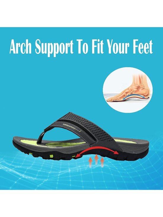 Men\'s Grey Flip-flops Thongs Sandals Durable Comfort Slippers For Casual